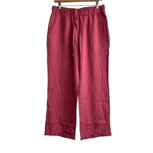 Soft Surroundings Pink Drawstring Wide-Leg Trousers